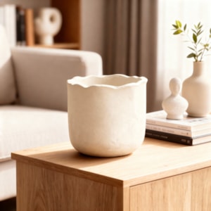 Cachepot Cimento Cinza P - 15cm