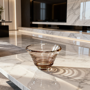 Cachepot Cristal com Fio Marrom - 17cm
