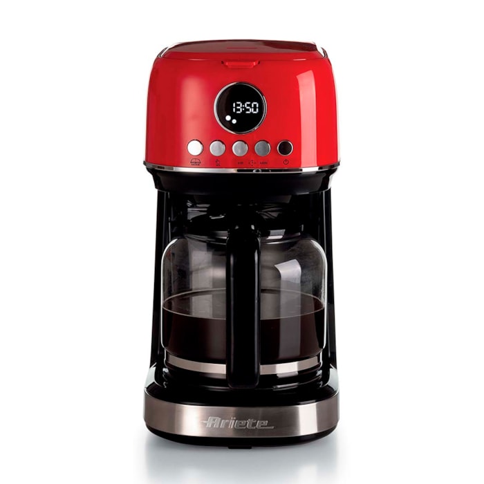 Cafeteira Americana Moderna 900W 15 Xícaras Programável Vermelho Ariete - 127V - Madel Home
