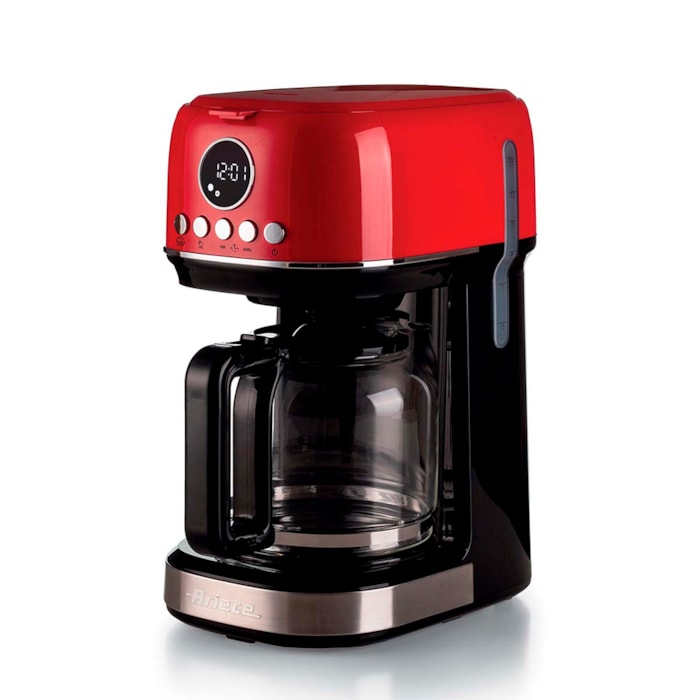 Cafeteira Americana Moderna 900W 15 Xícaras Programável Vermelho Ariete - 127V - Madel Home