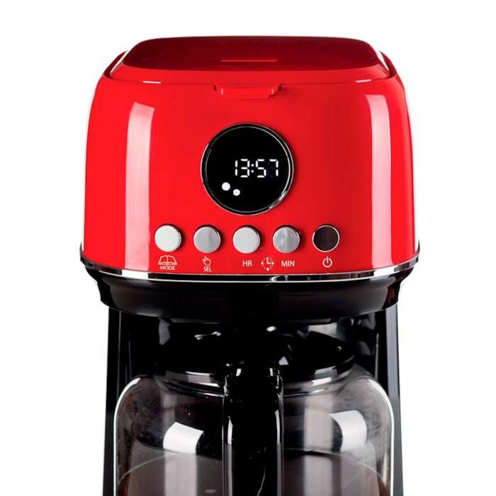 Cafeteira Americana Moderna 900W 15 Xícaras Programável Vermelho Ariete - 127V - Madel Home