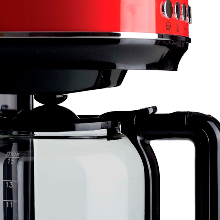 Cafeteira Americana Moderna 900W 15 Xícaras Programável Vermelho Ariete - 127V - Madel Home