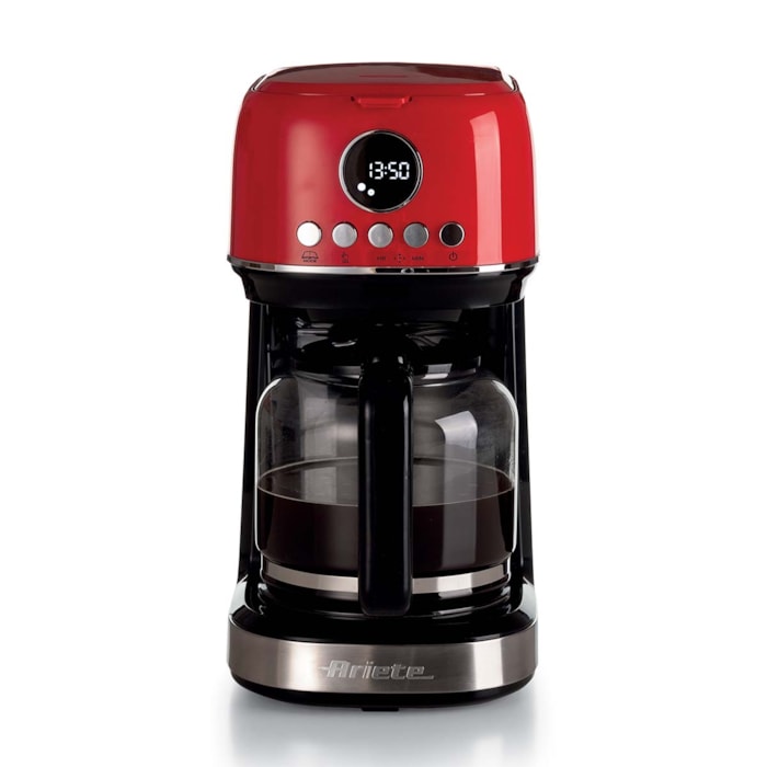 Cafeteira Americana Moderna 900W 15 Xícaras Programável Vermelho Ariete - 220V - Madel Home