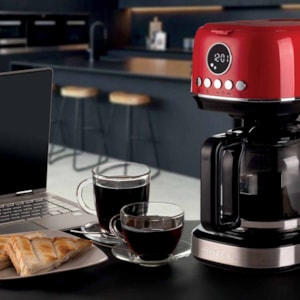 Cafeteira Americana Moderna 900W 15 Xícaras Programável Vermelho Ariete - 220V