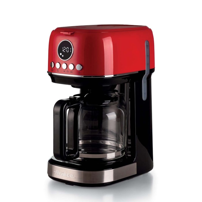 Cafeteira Americana Moderna 900W 15 Xícaras Programável Vermelho Ariete - 220V - Madel Home