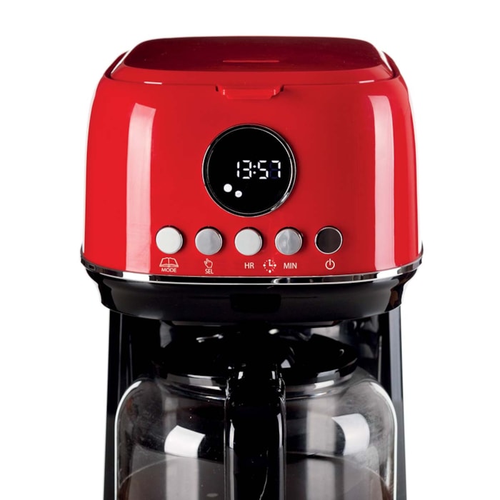 Cafeteira Americana Moderna 900W 15 Xícaras Programável Vermelho Ariete - 220V - Madel Home
