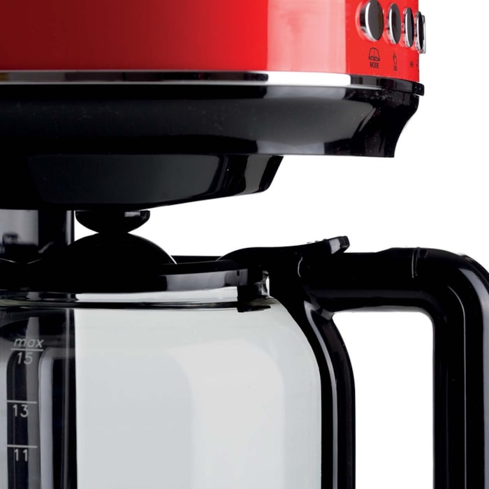 Cafeteira Americana Moderna 900W 15 Xícaras Programável Vermelho Ariete - 220V - Madel Home