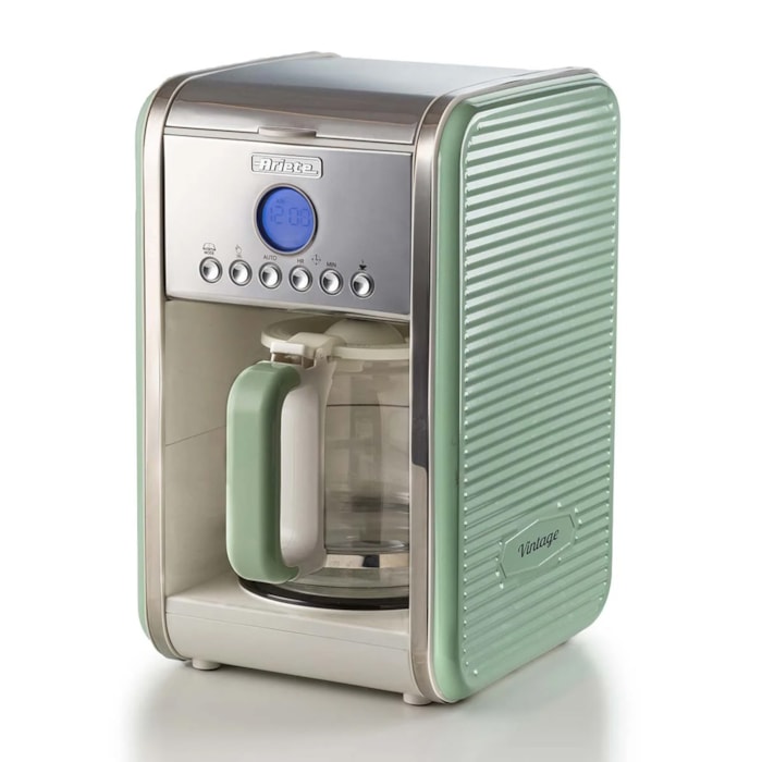 Cafeteira Vintage 900W 12 Xícaras Programável Verde Ariete - 220V - Madel Home