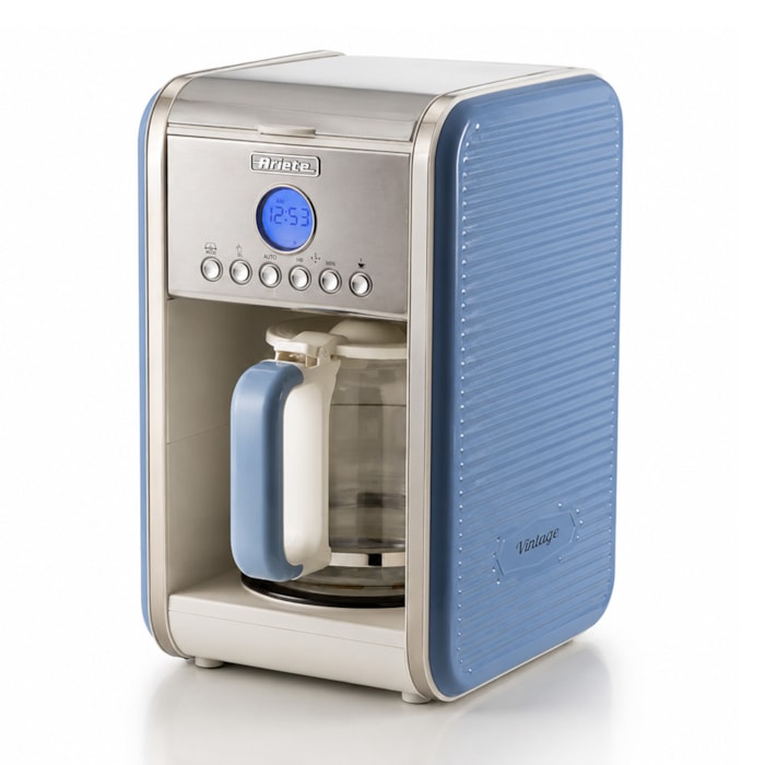 Cafeteira Vintage Azul 900W 12 Xícaras Programável Ariete - 220V - Madel Home