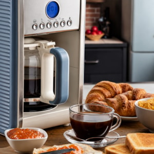 Cafeteira Vintage Azul 900W 12 Xícaras Programável Ariete - 220V