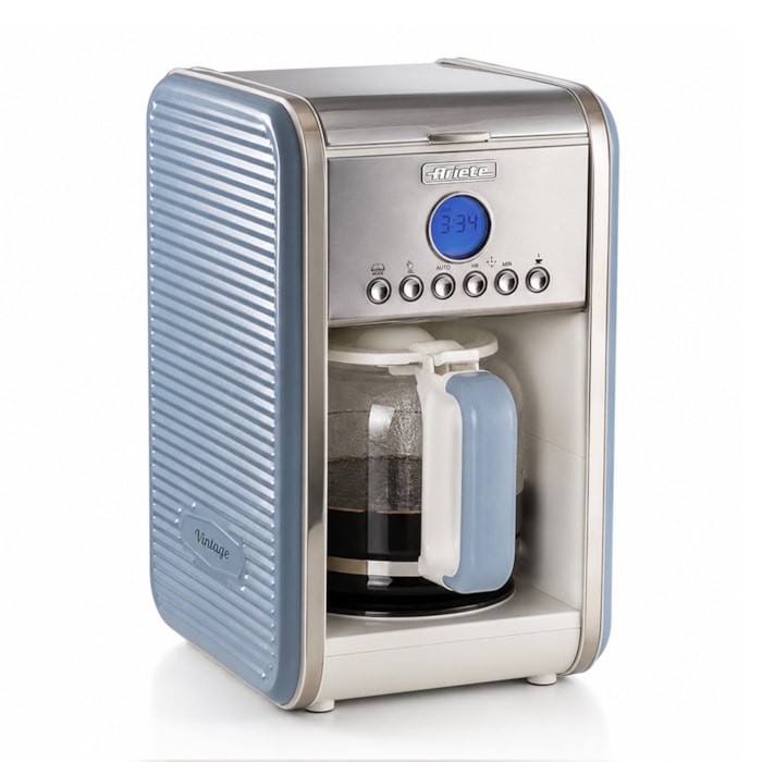 Cafeteira Vintage Azul 900W 12 Xícaras Programável Ariete - 220V - Madel Home