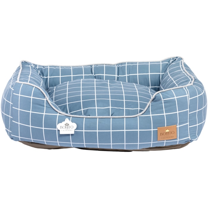 Cama Pet Elegance Essencial em Tamanho G Tecido Azul - Madel Home