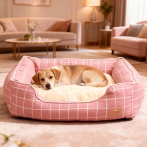 Cama Pet Elegance Essencial em Tamanho G Tecido Rose