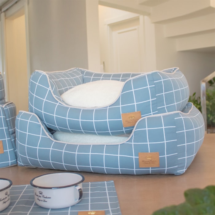 Cama Pet Elegance Essencial em Tamanho M Tecido Azul - Madel Home