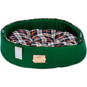Cama Pet Redonda Tricoline 100% Algodão 52x15x52cm Verde Bandeira