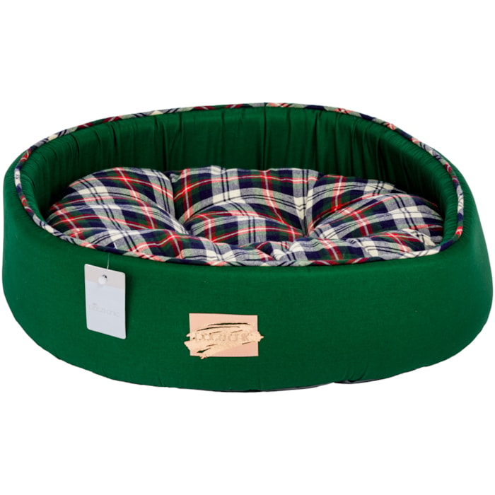 Cama Pet Redonda Tricoline 100% Algodão 52x15x52cm Verde Bandeira - Madel Home