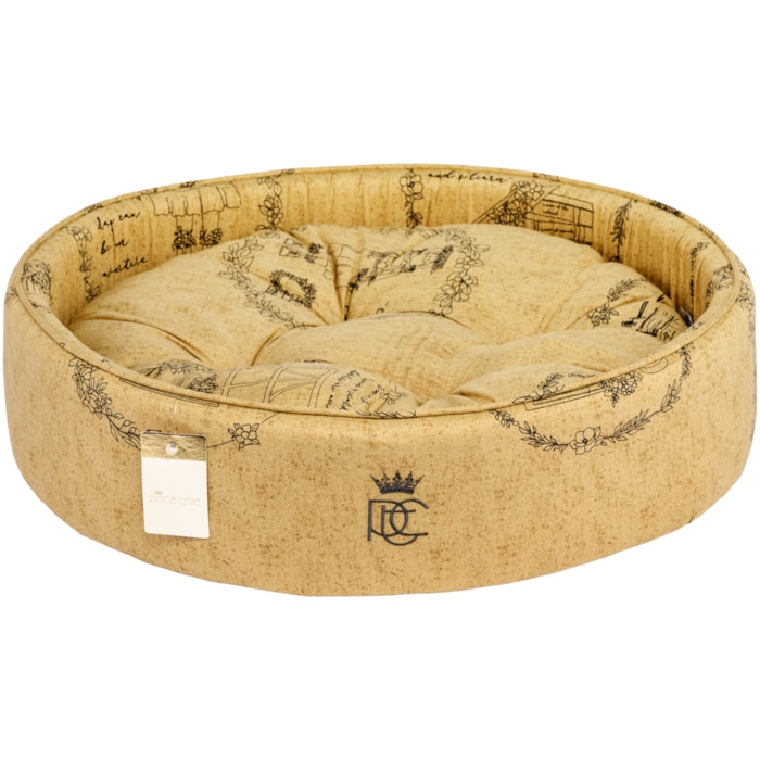 Cama Pet Redonda Tricoline 52x15x52cm Marrom - Madel Home