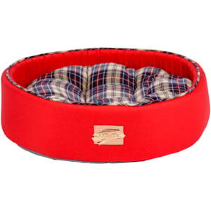 Cama Pet Redonda Tricoline 52x15x52cm Vermelho