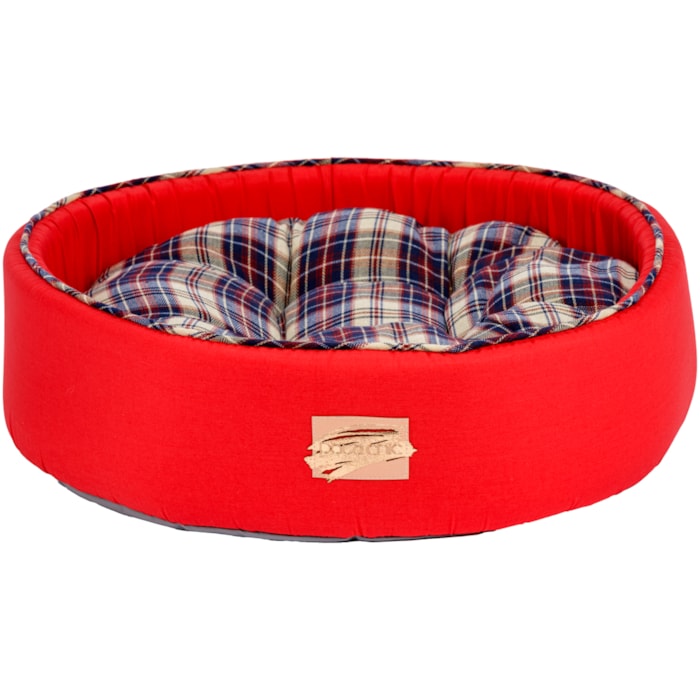 Cama Pet Redonda Tricoline 52x15x52cm Vermelho - Madel Home