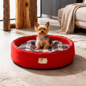 Cama Pet Redonda Tricoline 52x15x52cm Vermelho