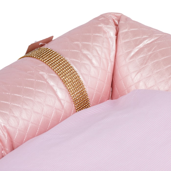 Cama Pet Retangular em Courano Tamanho G 66x17x57cm Rosa - Madel Home