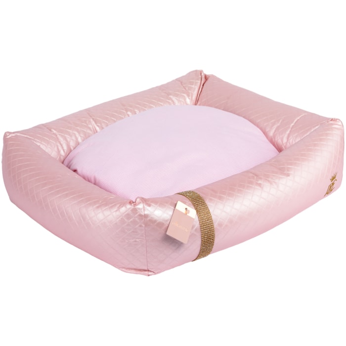 Cama Pet Retangular em Courano Tamanho G 66x17x57cm Rosa - Madel Home