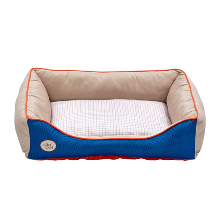 Cama Pet Sport Net Bege e Azul G 72x60cm - Madel Home