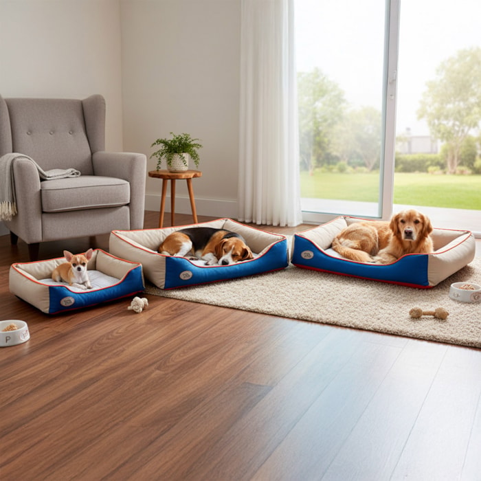 Cama Pet Sport Net Bege e Azul G 72x60cm - Madel Home