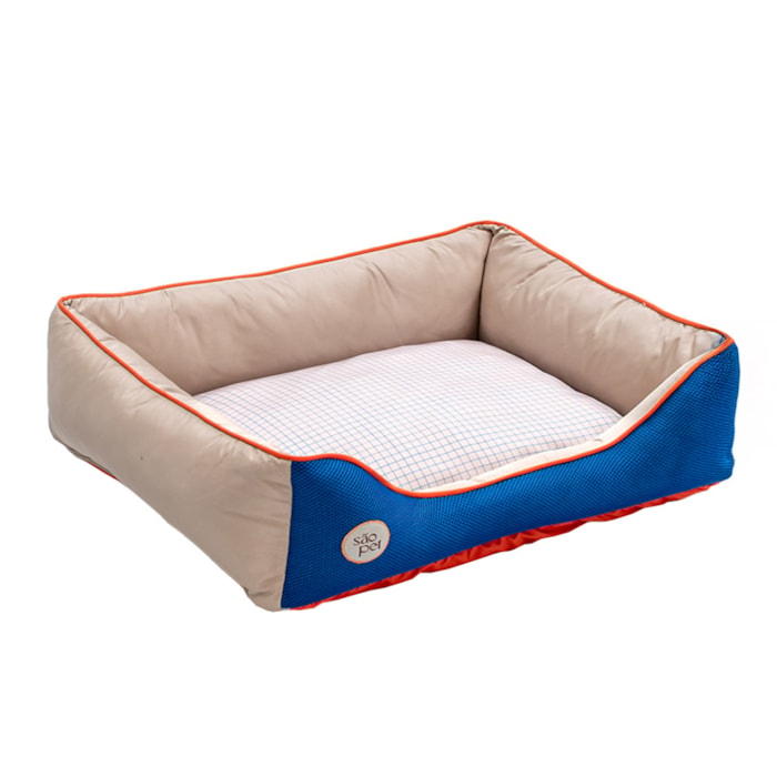Cama Pet Sport Net Bege e Azul G 72x60cm - Madel Home