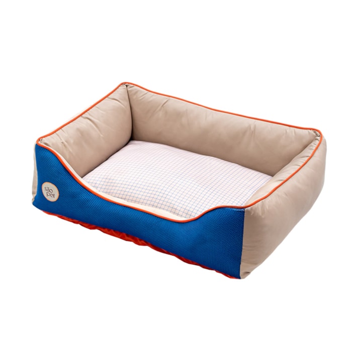 Cama Pet Sport Net Bege e Azul M 67x55cm - Madel Home