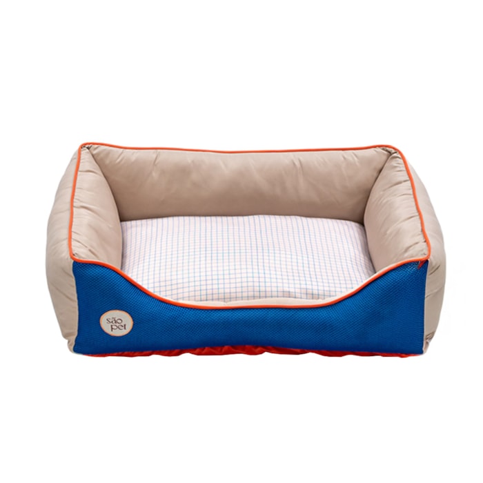 Cama Pet Sport Net Bege e Azul M 67x55cm - Madel Home