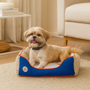 Cama Pet Sport Net Bege e Azul P 55x42cm