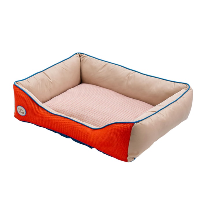 Cama Pet Sport Net Bege e Laranja G 72x60cm - Madel Home
