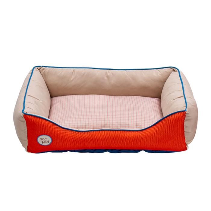 Cama Pet Sport Net Bege e Laranja G 72x60cm - Madel Home