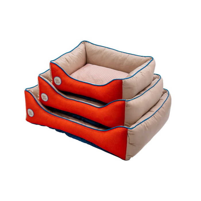 Cama Pet Sport Net Bege e Laranja G 72x60cm - Madel Home
