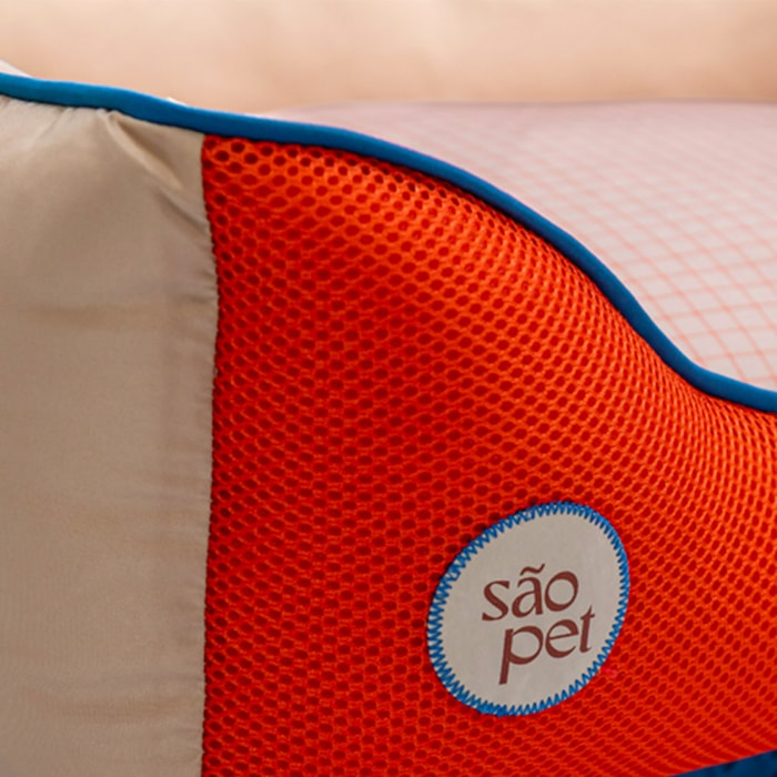 Cama Pet Sport Net Bege e Laranja G 72x60cm - Madel Home