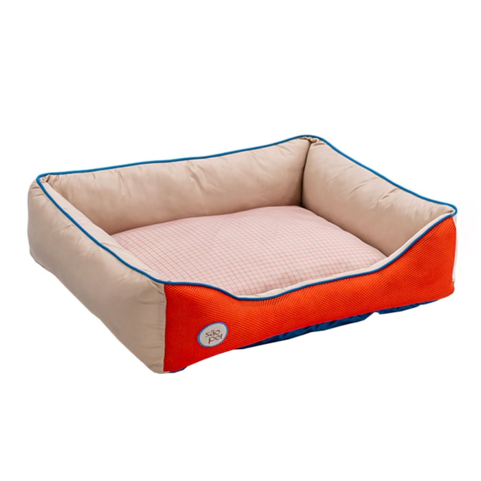 Cama Pet Sport Net Bege e Laranja G 72x60cm - Madel Home
