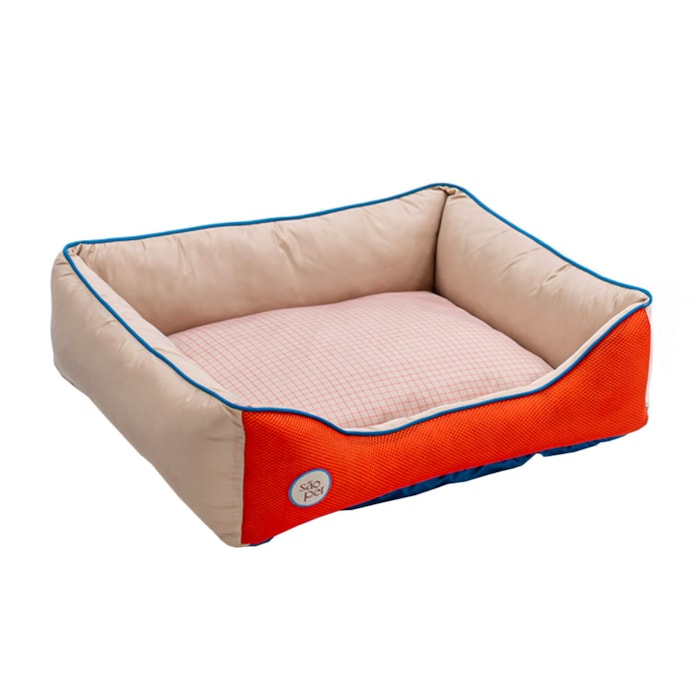 Cama Pet Sport Net Bege e Laranja M 67x55cm - Madel Home