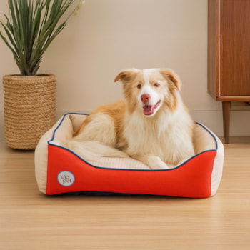 Cama Pet Sport Net Bege e Laranja M 67x55cm