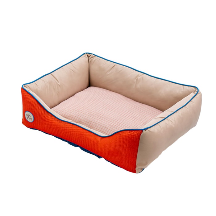 Cama Pet Sport Net Bege e Laranja M 67x55cm - Madel Home