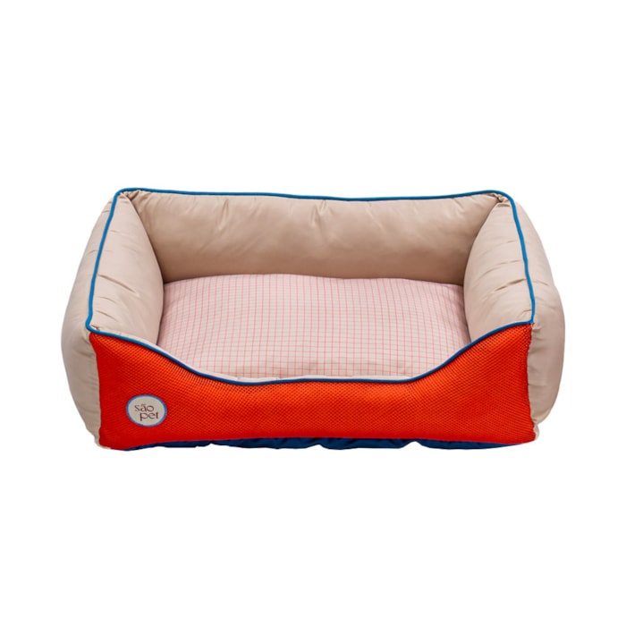 Cama Pet Sport Net Bege e Laranja M 67x55cm - Madel Home