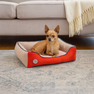 Cama Pet Sport Net Bege e Laranja P 55x42cm
