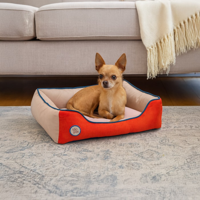 Cama Pet Sport Net Bege e Laranja P 55x42cm - Madel Home