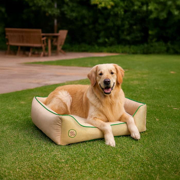 Cama Pet Sport Net Bege e Verde G 72x60cm - Madel Home
