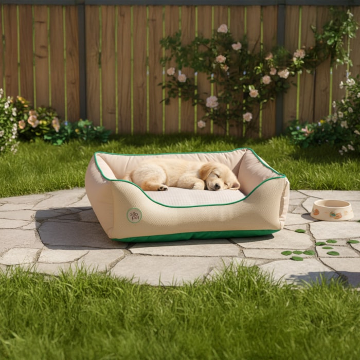 Cama Pet Sport Net Bege e Verde P 55x42cm - Madel Home