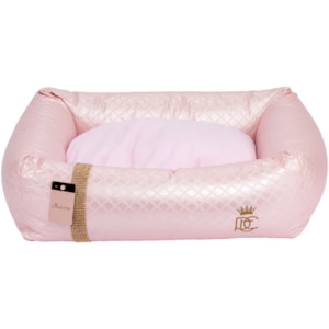 Cama Retangular em Courano Tamanho M 57x17x49cm Rosa