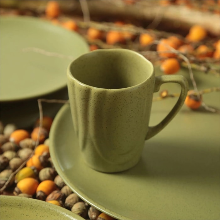 Caneca Slim em Cerâmica Organic Olive Alleanza 280ml - Madel Home