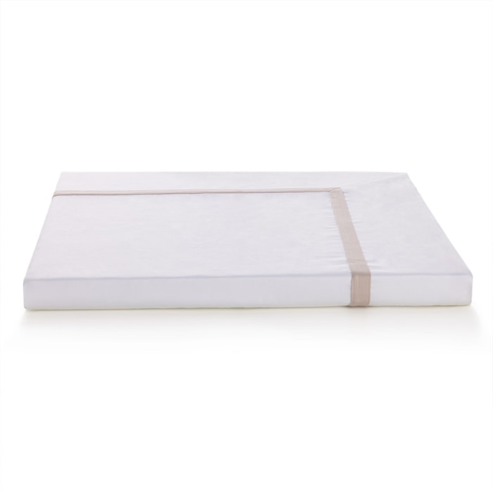 Capa de Edredom Duvet Casal 100% Algodão Egípcio 300 Fios Branco/Rose Vercelli Trussardi - Madel Home
