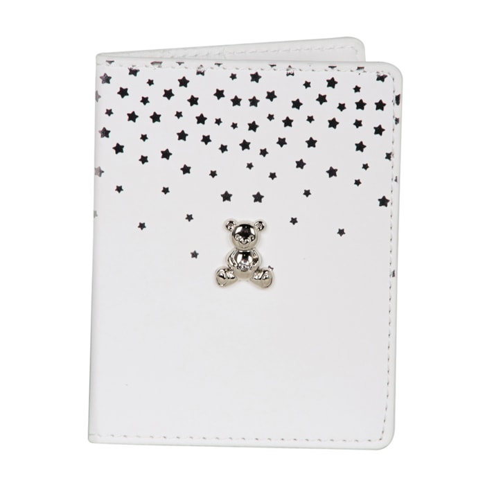 Capa para Passaporte e Tag de Mala Urso Couro Sintético Prata - 2 Peças - Madel Home