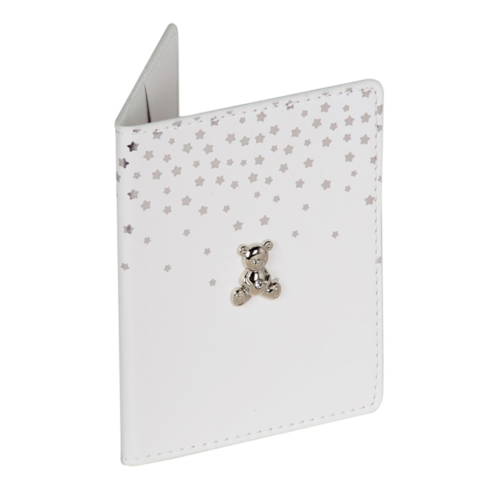 Capa para Passaporte e Tag de Mala Urso Couro Sintético Prata - 2 Peças - Madel Home